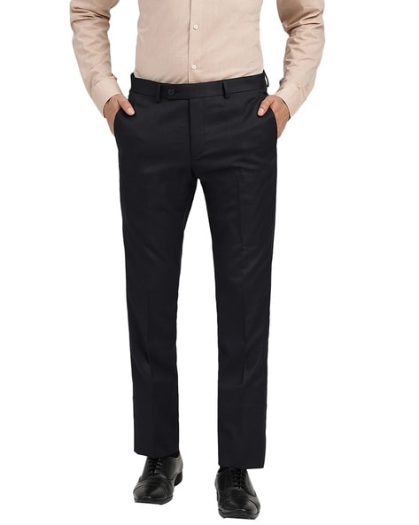 Buy Men Navy Stripe Slim Fit Formal Trousers Online  757366  Peter England