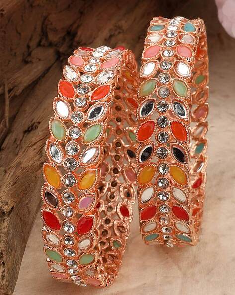 Buy Sparkling White Zircon Stone Luxury Rose Gold Bracelet Design