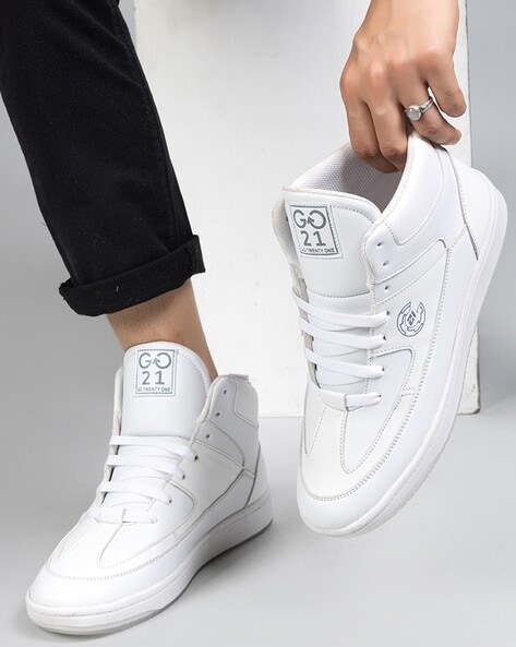 Latest and Trending Fancy Led Light Lighting White High Neck Sneakers