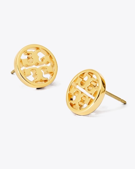 Buy Tory Burch Miller Silver-plated & Crystal Stud Earrings Fall Sale -  Silver Olive At 40% Off | Editorialist