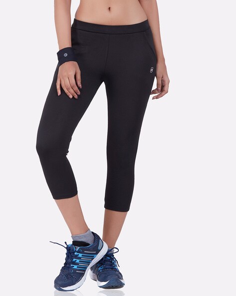 Laasa Sports  Solid Calf-Length Leggings for Women