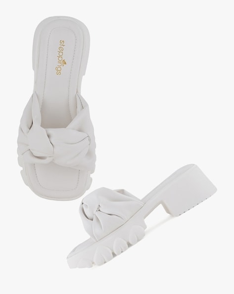 White slip discount on sandals womens