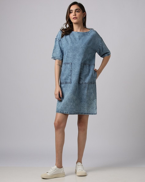 Walk My Way Denim Dress - Mint | Bar T Boutique LLC