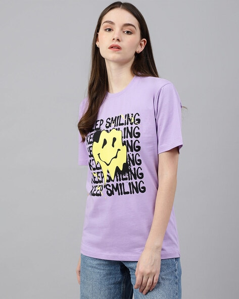 Buy Keep Smiling T shirt for Women Online in India -Beyoung