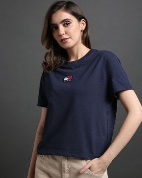 Buy Twilight Navy Tshirts For Women By Tommy Hilfiger Online | Ajio.Com
