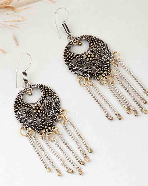 Flipkart.com - Buy fabindia Silver Golden Plated Jhumka Earring Silver  Drops & Danglers Online at Best Prices in India