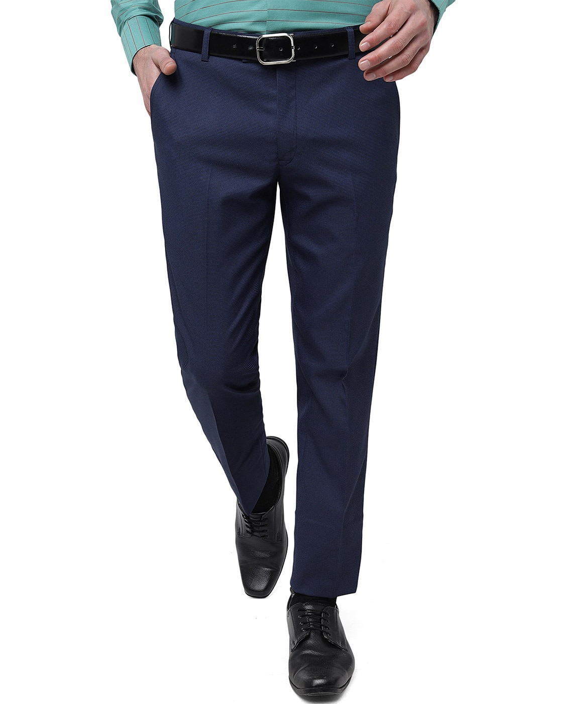 Amazon.com: Slim Fit Plaid Pants for Men Casual Big & Tall Stretch Skinny  Business Work Dress Pants Flat-Front Pocket Zipper Trouser Dark Blue :  Clothing, Shoes & Jewelry