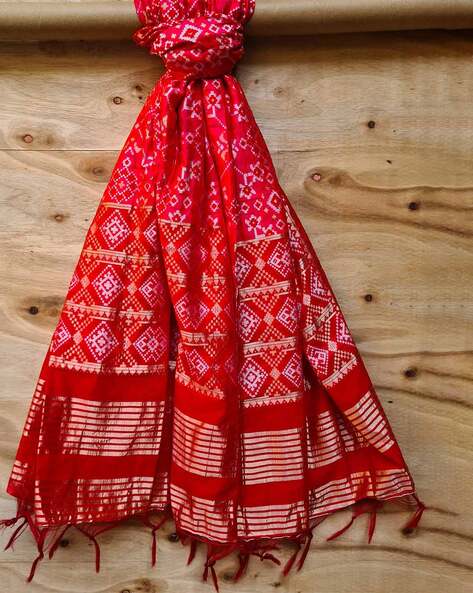 Geometric Woven Dupatta with Tassels Price in India