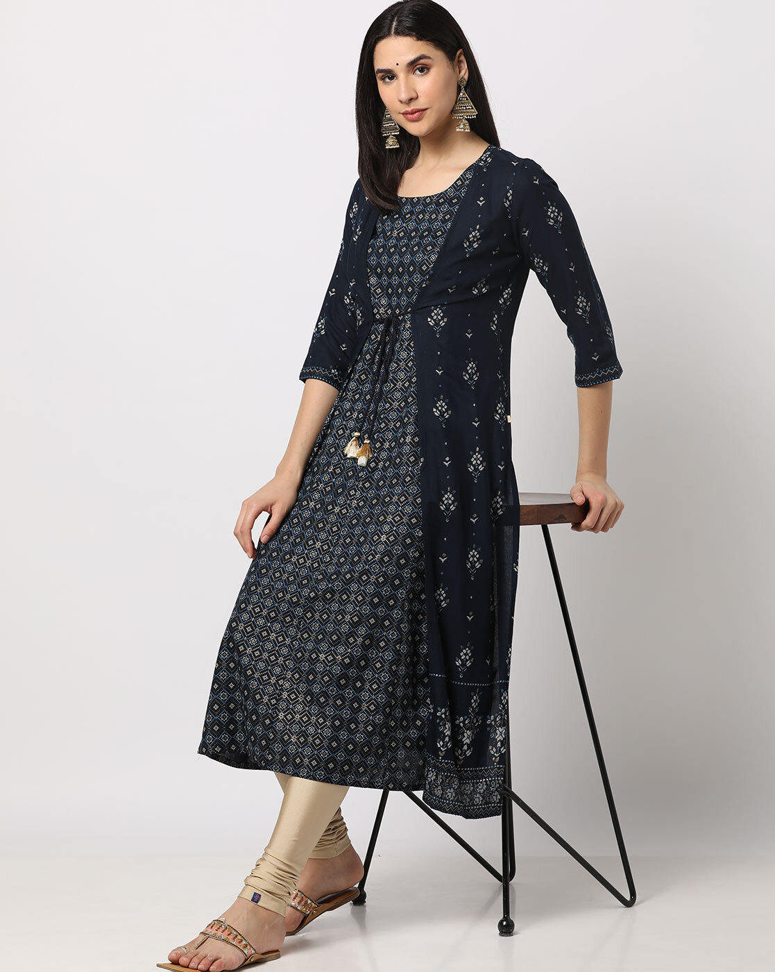 Golden Navy Blue Kurtis Online Shopping for Women at Low Prices