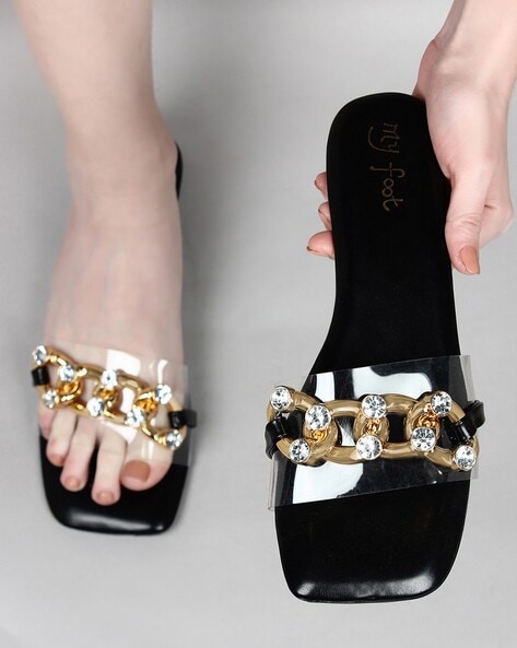 Buy Black Flat Sandals for Women by MFT Couture Online Ajio