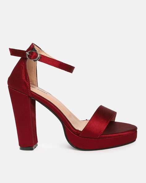 Maroon strap clearance heels