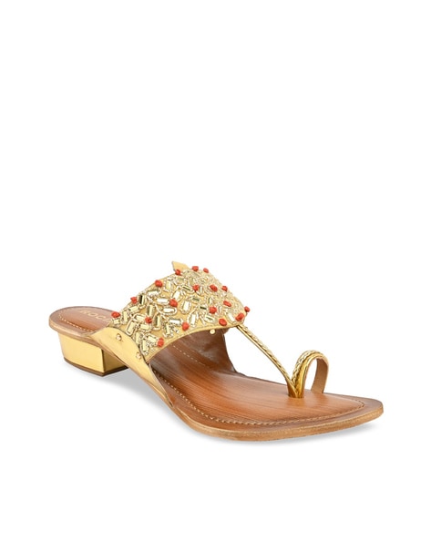 Buy Gold Embellished Sandals for INR2099.50 |Biba India