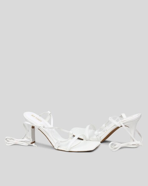 Zara white 2024 heeled sandals