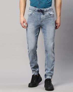 Men Mid-Wash Jogger Jeans