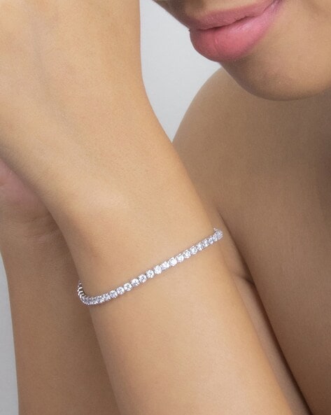 1.50 cttw Lab Created Diamond Tennis Bracelet in Sterling Silver Prong 7  Inch - Vir Jewels
