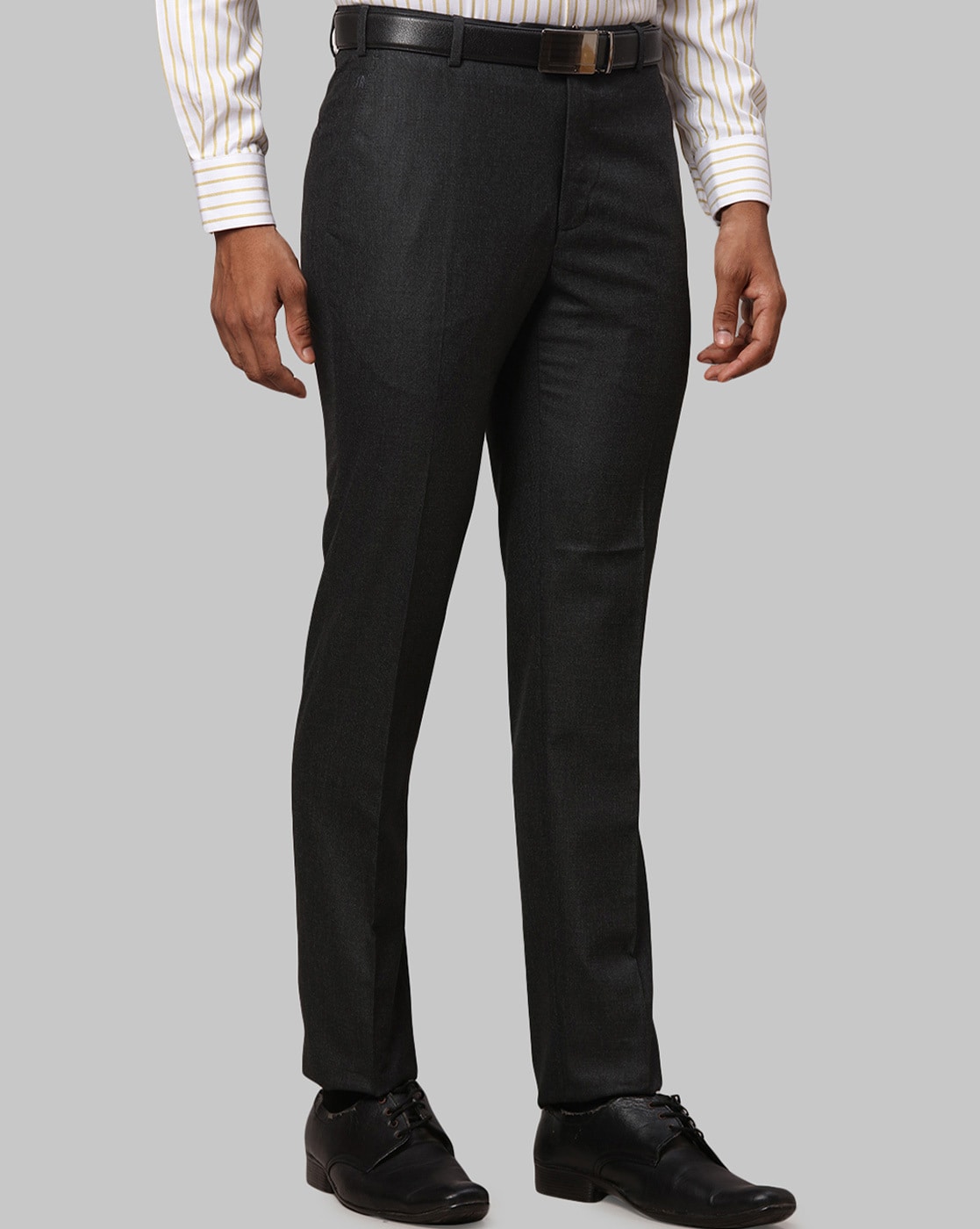 Buy Raymond Men Brown Solid Polyester Blend Flat-Front Pants Online at Best  Prices in India - JioMart.