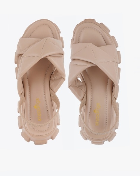 Khaki discount sandals heels