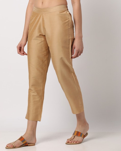 Men's pants in beige and brown wool and silk blend fabric | Golden Goose
