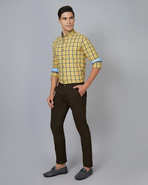 Grey Pants And Mustard Yellow Shirt Buy Yellow Shirts For Men By