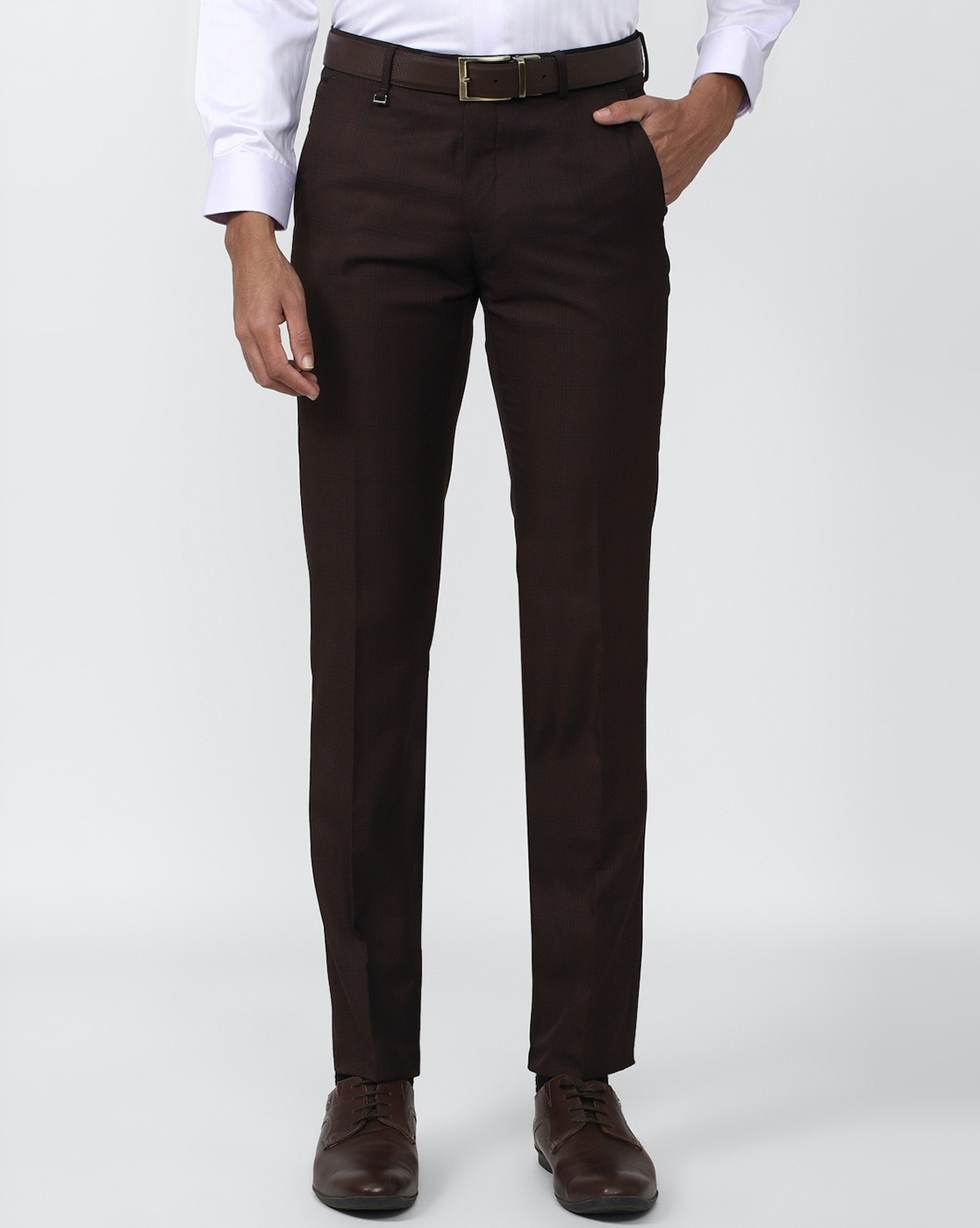 corporate trouser gray | gray trousers | trouser | office trousers |  trousers manufacturer in india | brown strip trousers