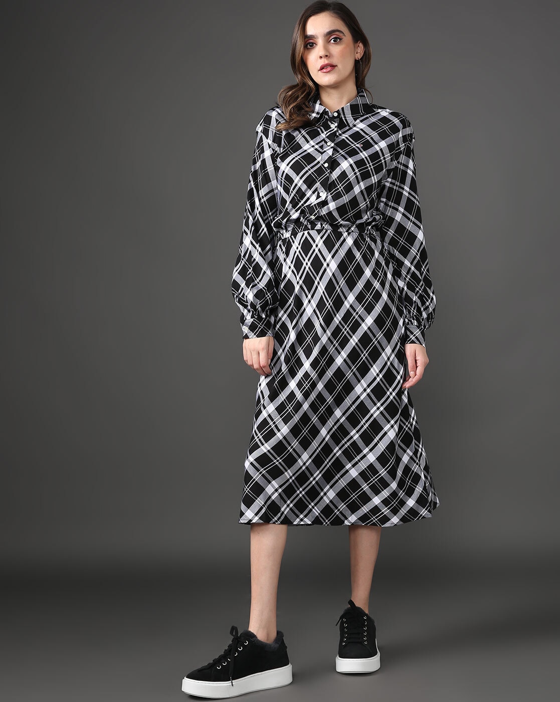 Buy Black Check Dresses for by TOMMY HILFIGER Online | Ajio.com