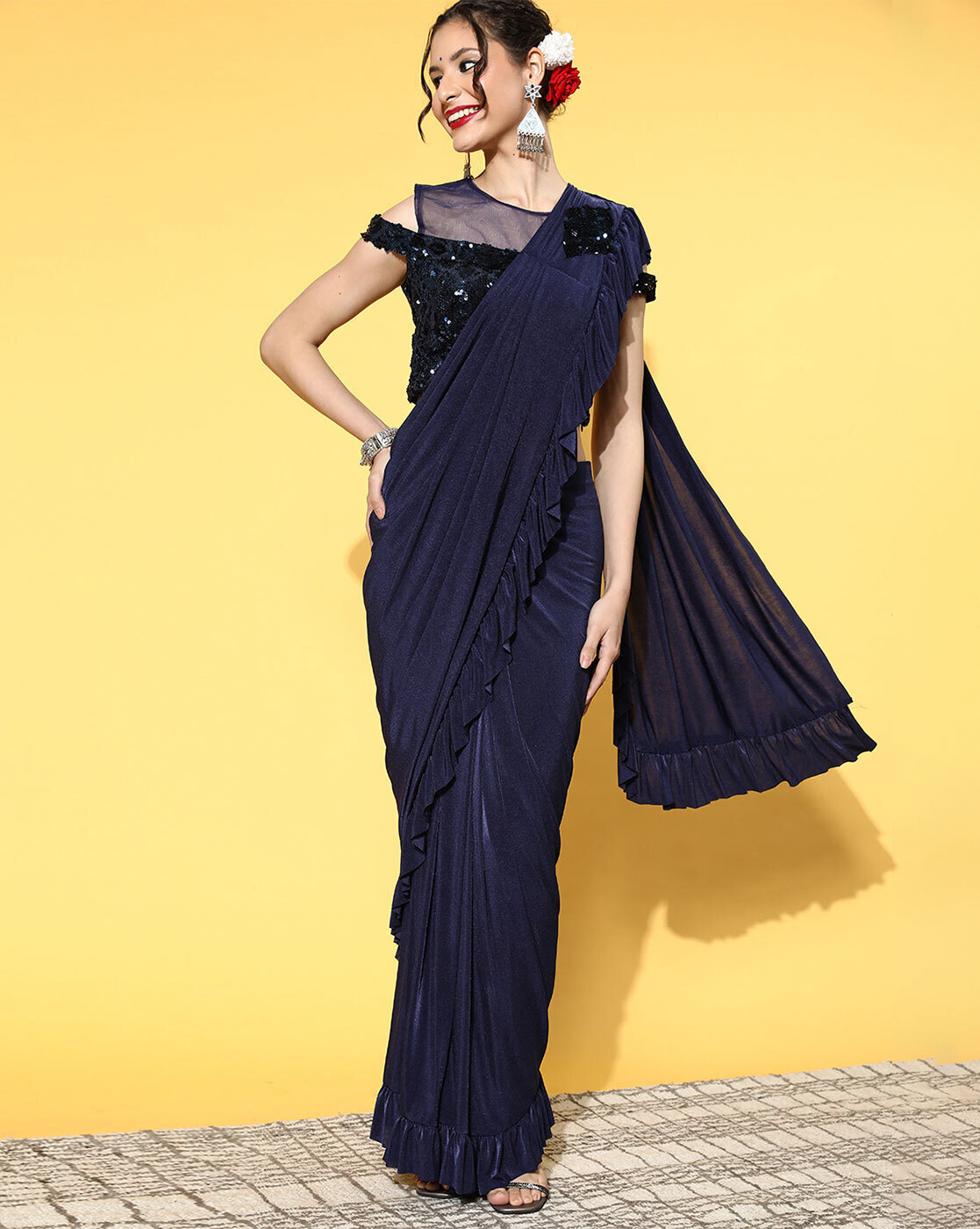 Ruffled Pre-Stitched sarees – Tagged Lycra– Chhabra 555