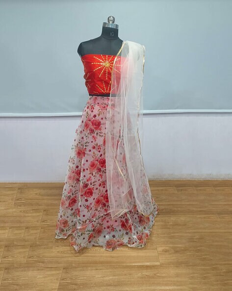 Buy Red And White Floral Lehenga by ASTHA NARANG at Ogaan Online Shopping  Site
