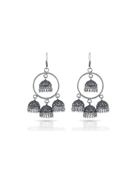 CHARMS Silver-Plated Jhumka Earrings