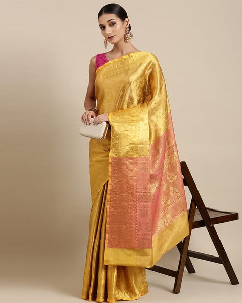 Buy The Chennai Silks Peach Belgaum Art Silk Saree With Blouse for Women¿s  Online @ Tata CLiQ