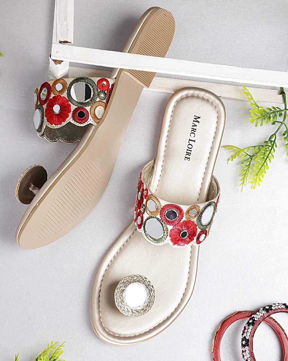 Buy Beige Flat Sandals for Women by ELLE Online | Ajio.com