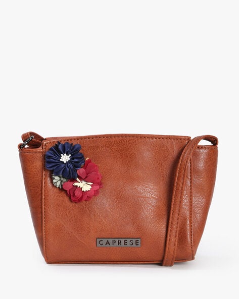 Sling Bag with Floral Accents