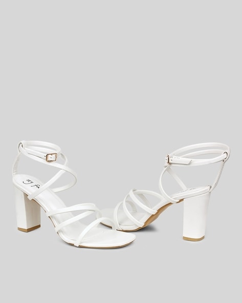 White high 2025 heel gladiator sandals