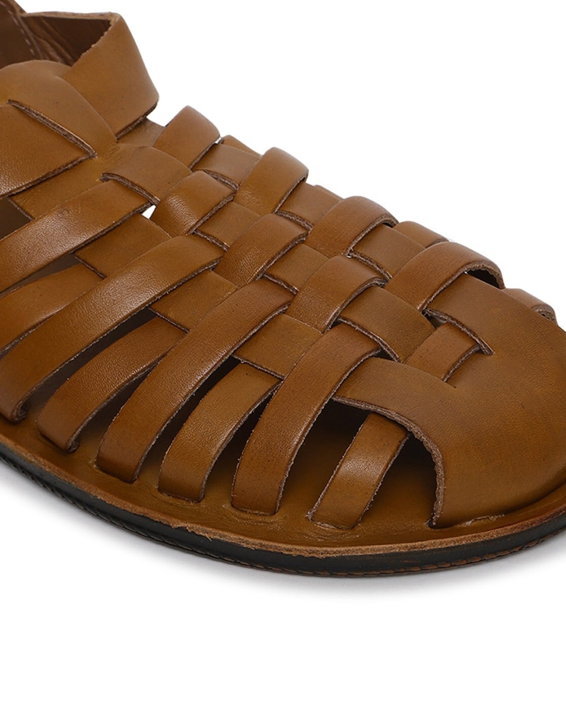 Buy VON WELLX Brown Leather Slipon Mens Sandals | Shoppers Stop