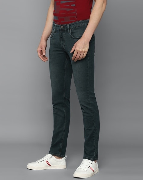 Louis Philippe Jeans Navy Cotton Slim Fit Jeans