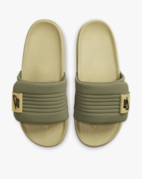 Olive green best sale nike slides