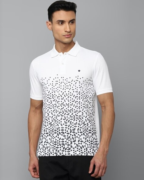 LOUIS PHILIPPE Printed Men Polo Neck White T-Shirt - Buy LOUIS