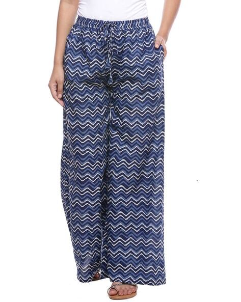 Multicolor Zig Zag Pants With Belt | PLP1049 | Cilory.com