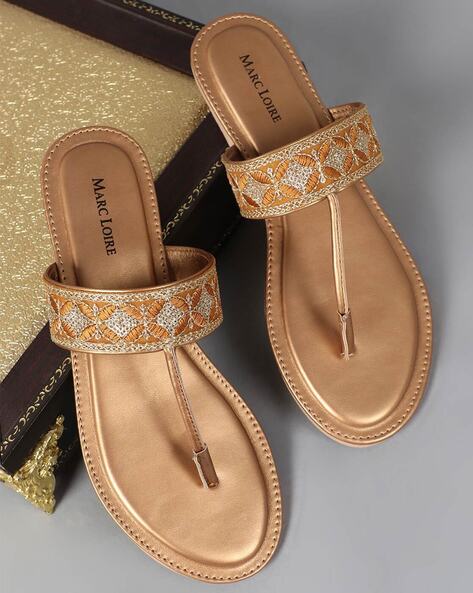 Buy Marc Loire Women's Antique Gold Ethnic Sandals for Women at Best Price  @ Tata CLiQ