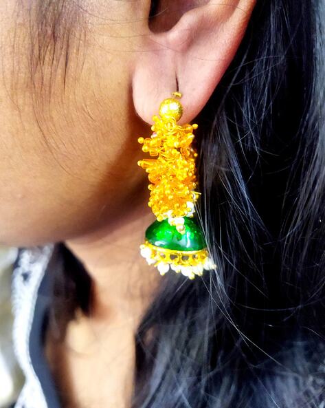 OF EARTH AND OCEAN Handmade Sunrise Tricolor Dangle Earrings - India | Ubuy