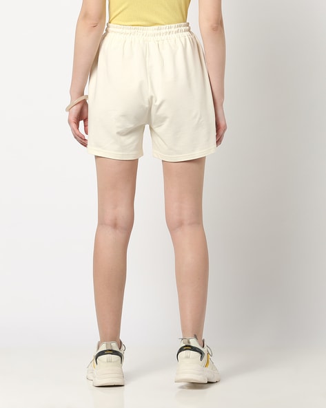 White Embossed Ruched Booty Shorts - Choose Low-Rise, Mid-Rise, Or Hig–  Peridot Clothing