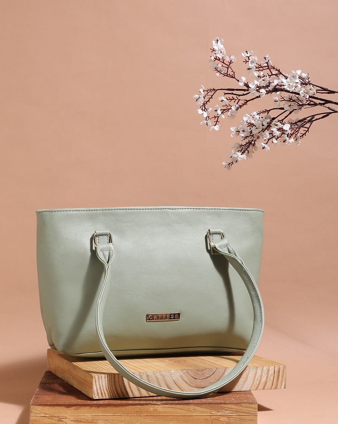 Buy Caprese TRESNA Embroidery Tote Brown Handbag at Amazon.in