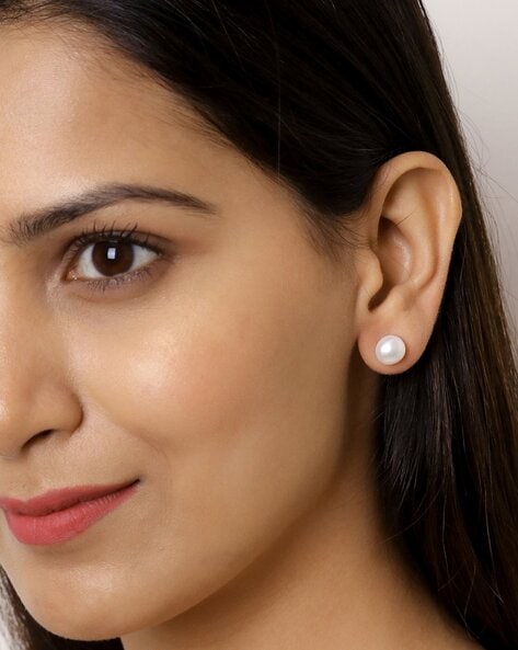 Buy Simple Double Drop Freshwater Pearl Earrings. Silver Plated  Hypoallergenic Hooks. Online in India - Etsy