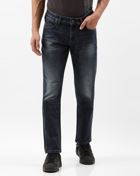 Wrangler Men Mid-Wash Slim Fit Jeans