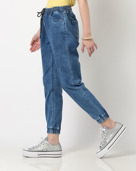 Buy Women High-Rise Joggers with Elasticated Drawstring Waist Online at  Best Prices in India - JioMart.