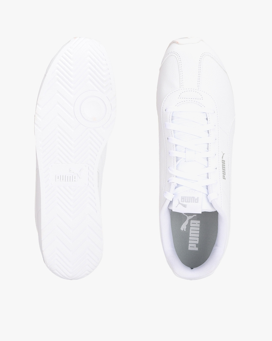 Puma Big Kids Turin Leather True White/Silver Shoes – Shoe Hut Online