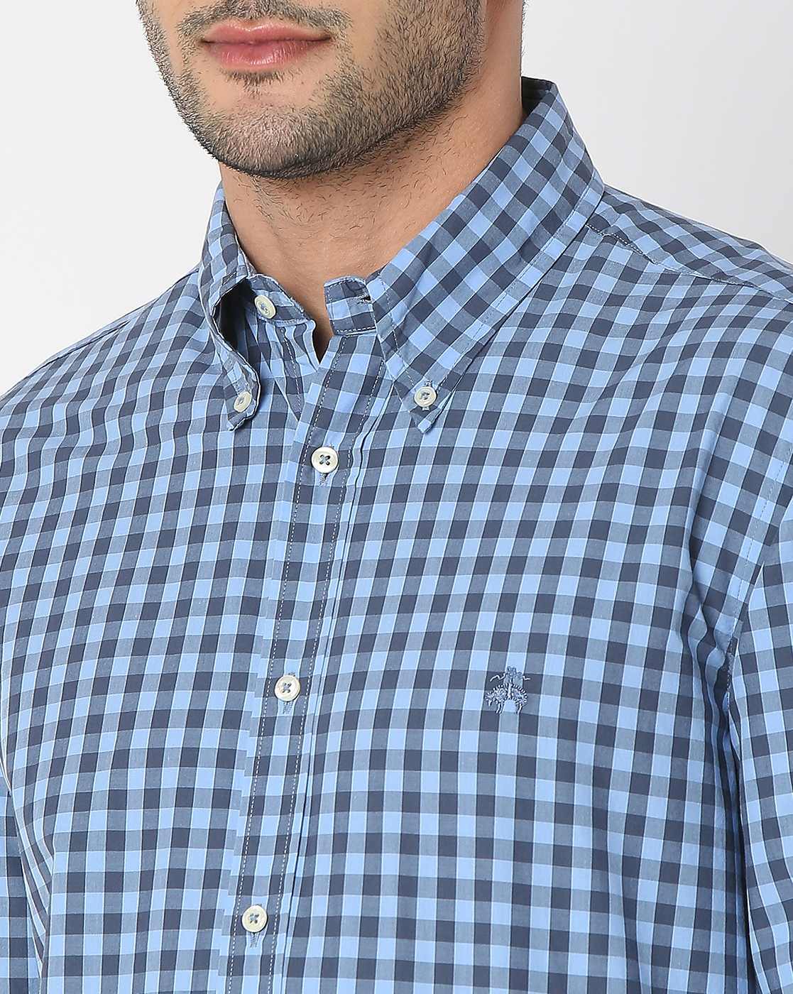 Buy BROOKS BROTHERS Gingham Checked Shirt with Button-Down Collar 