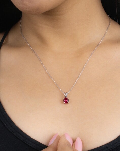 Ladybug Ruby Diamond Necklace | LaSua Jewelry