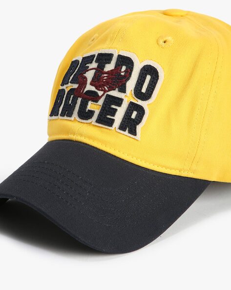 Buy Men Yellow Logo Print Baseball Cap Online