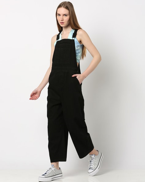 Buy StyleStone Women's Blue Stretchable Denim Washed Effect Dungarees -  Dungarees for Women 5393415 | Myntra