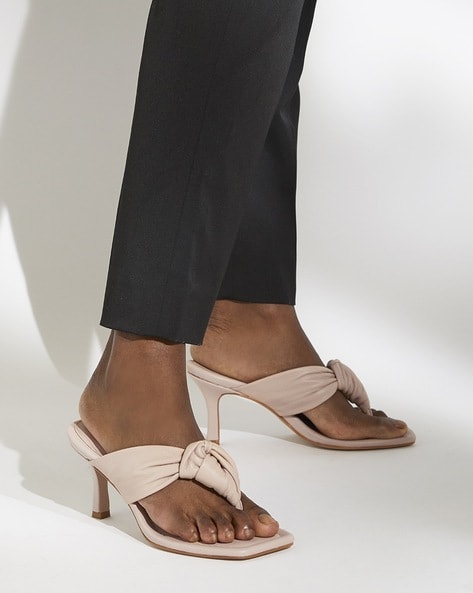 Mykonos Knotted Toe-Post Strap Mules